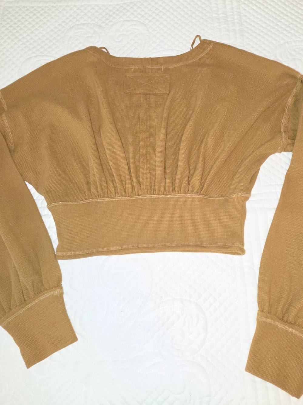 We The Free Cropped Pullover Top - Camel/mustard Brown - Picture 2 of 6
